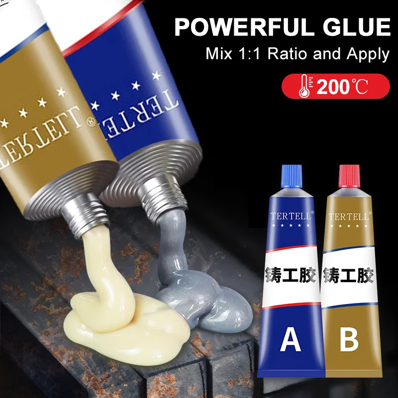 Metal Repair Glue High Strength Bonding Sealant Welding Glue Plastic Repair Casting Adhesive Heat Resistance Cold Weld AB Glue