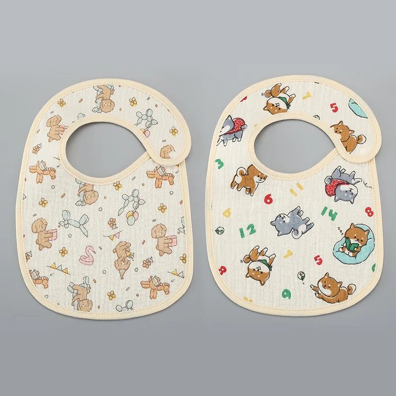 Impermeável Baby Bibs Set para crianças, recém-nascidos, toalha de saliva infantil, toalha de alimentação macia, algodão bonito, menino e menina, novo, verão, 2pcs