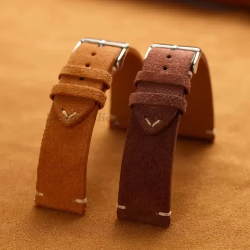 14 мм, 16 мм, 18 мм, быстросъемный мягкий замшевый ремешок 20 мм, 22 мм, коричневый, синий браслет из телячьей кожи, браслет для женщин и мужчин, аксессуары