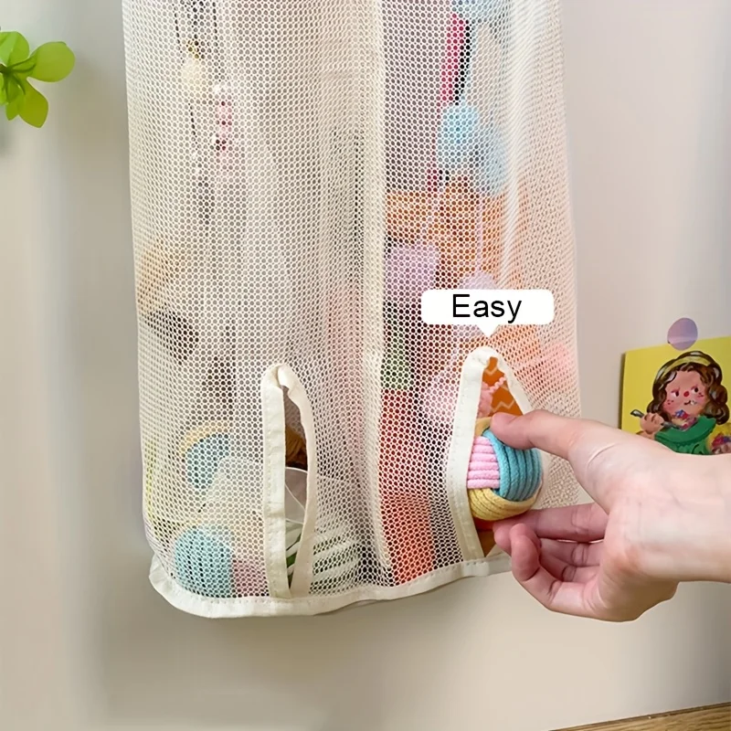 1 Stück Netz-Aufbewahrungstasche für Katzenspielzeug – Wandbehang-Organizer, perfekt für Haustierzubehör, Spielzeug-Aufbewahrungsorganisator, Regalkörbe – Detail 5