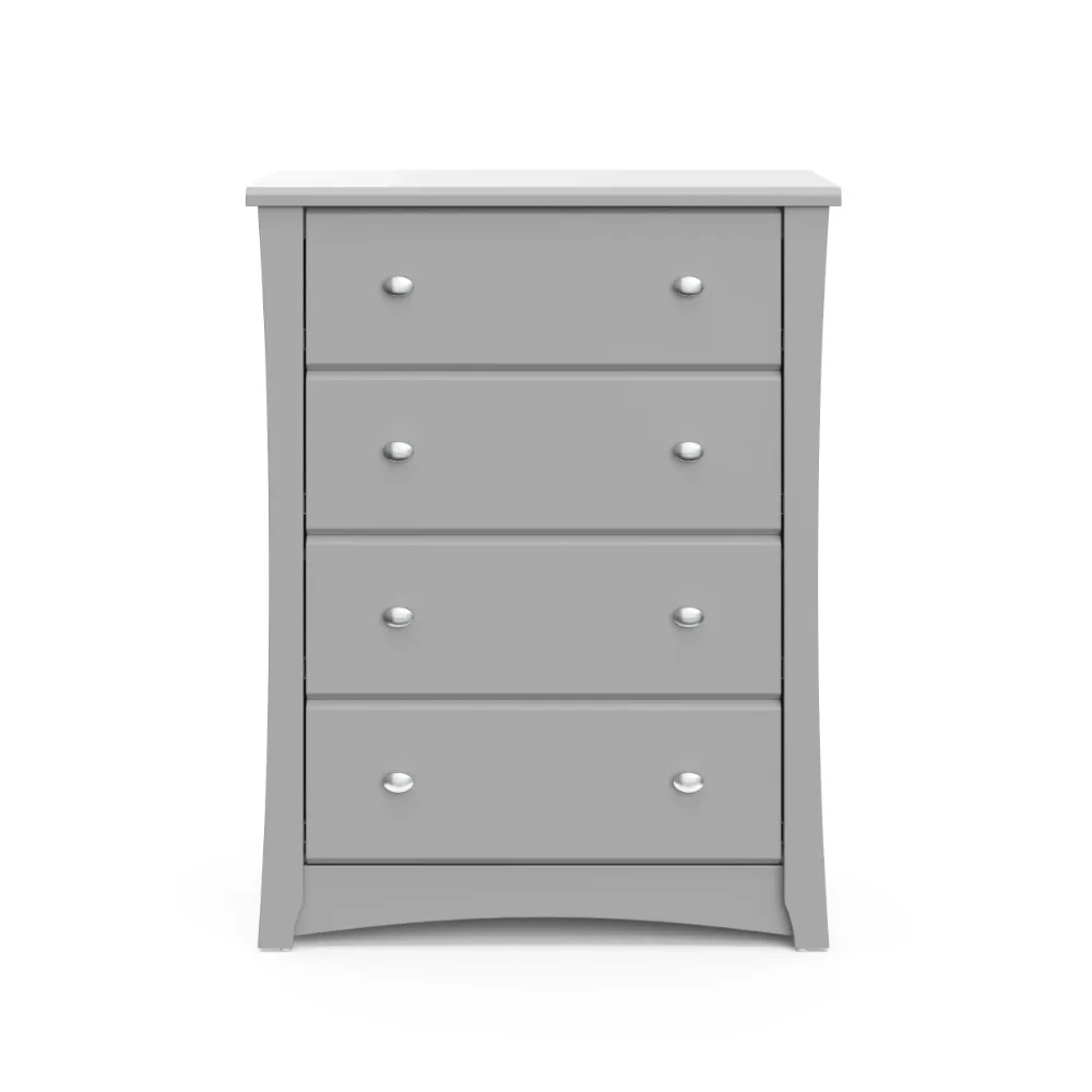 Kinderzimmerkommode mit 4 Schubladen, Kieselgrau