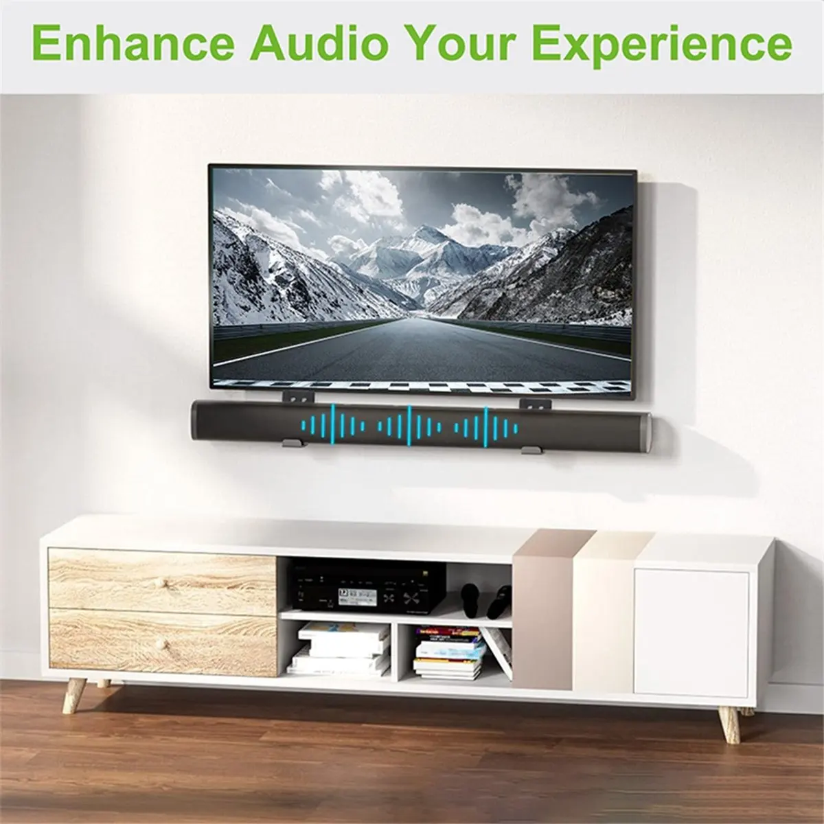 *ABDH 2pcs Speaker Wall Mount Floating Rack for Home Theater,Extendable Arm Floating Hangers for LG Samsung Soundbar Speaker A
