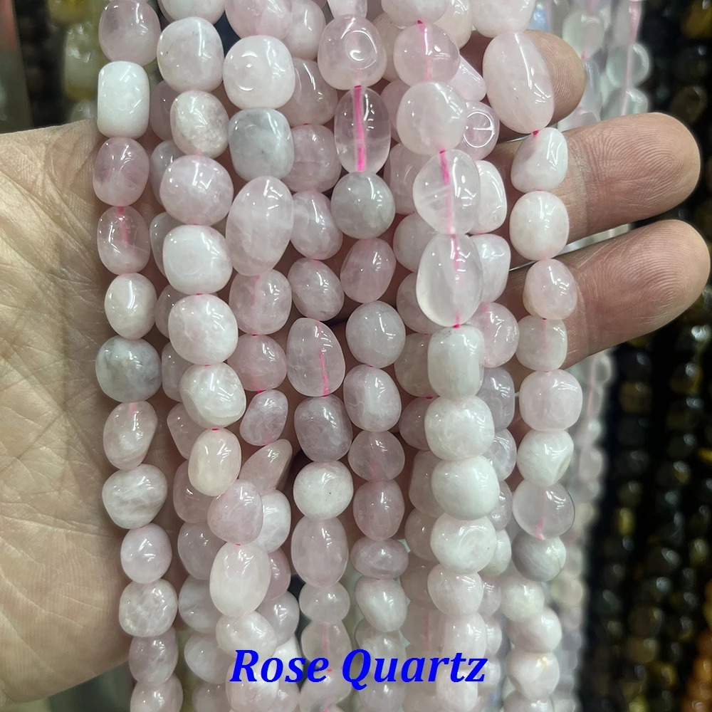 8–10 mm unregelmäßige Natursteinperlen aus Amethyst, Jade, Achat, Citrin, Amazonit, Quarz für die Schmuckherstellung, DIY-Armband, Ohrstecker – Detail 9