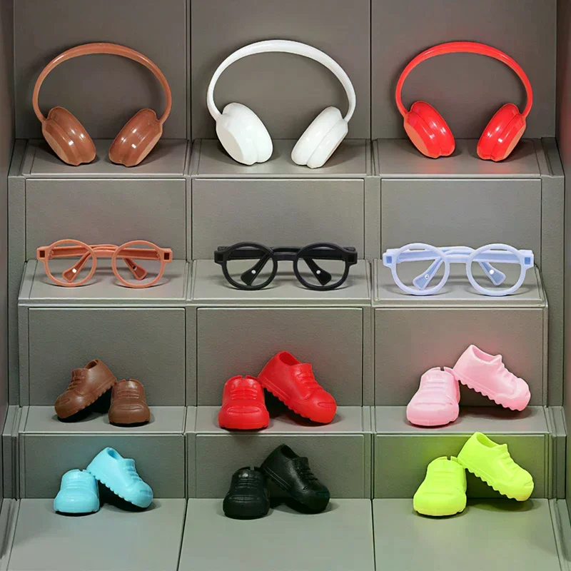 

Mini Glasses Shoes Headphones DIY Accessories Children's Toys Gifts 3pcs/set Suitable For 15-17cm Doll Clothing Accessories