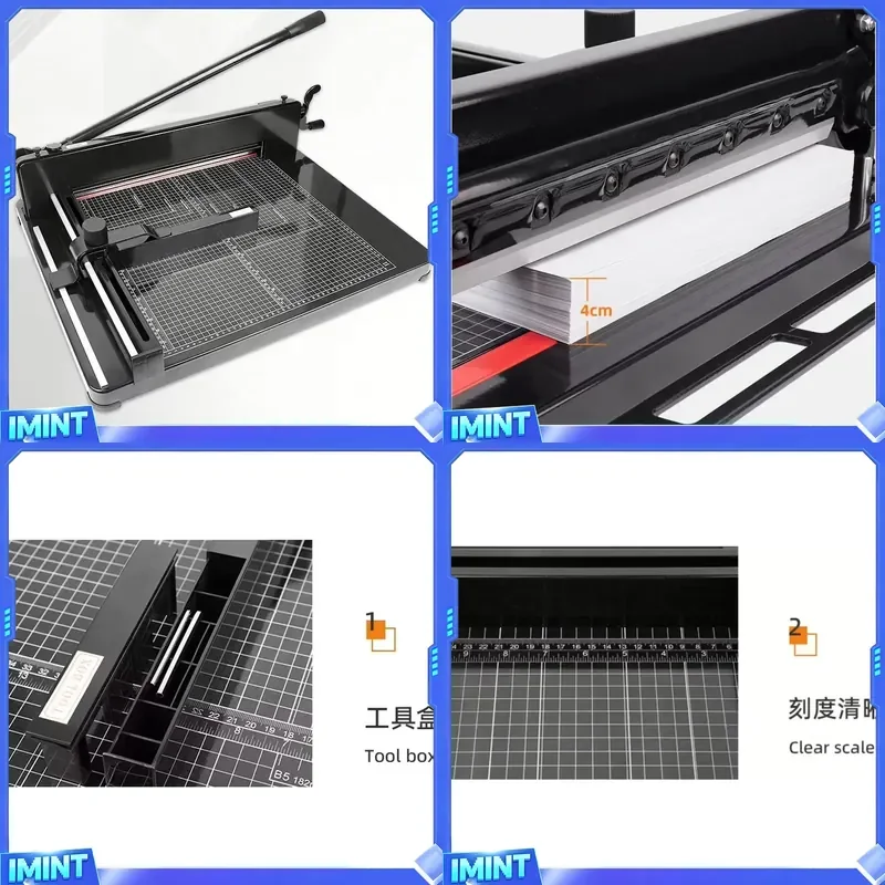 Black Manual Guillotine Paper Trimmer 858 A3 Desktop Heavy Desktop Paper Cutter