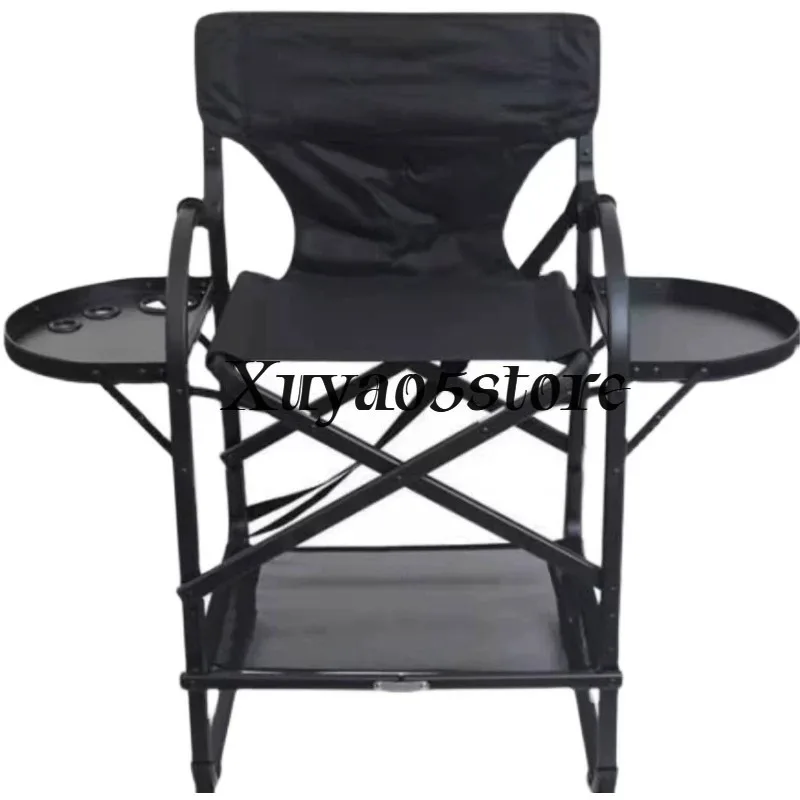 New aluminum alloy tall black folding makeup chair outdoor camping portable director chair hair chair