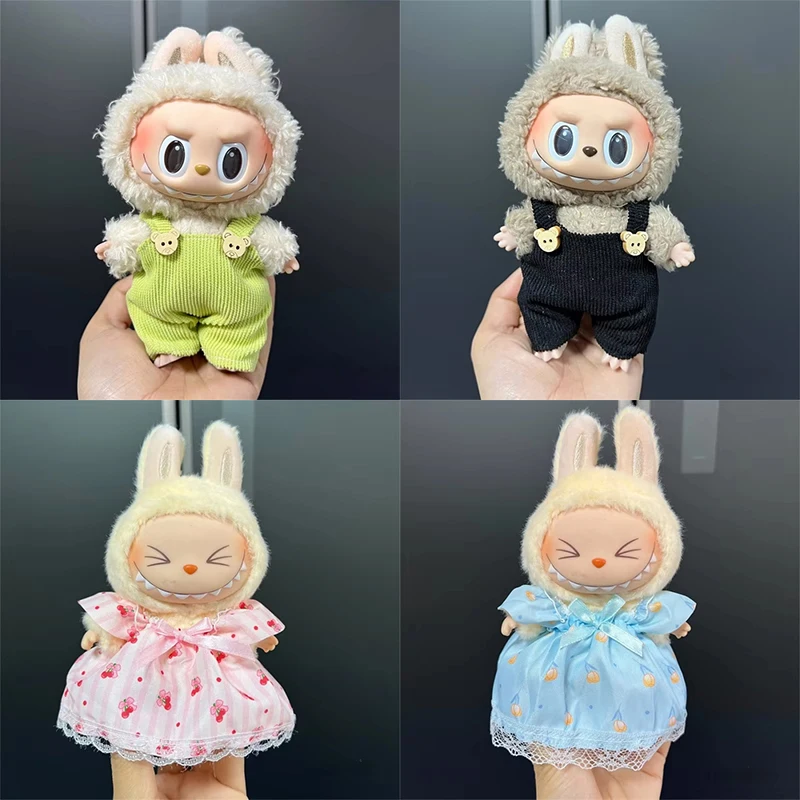 

Plush Doll Clothes For 15-17cm Labubu V1 V2 Multi-style Clothes Cute Dressing Casual Set Skirt Plush Clothes Accessories Gift