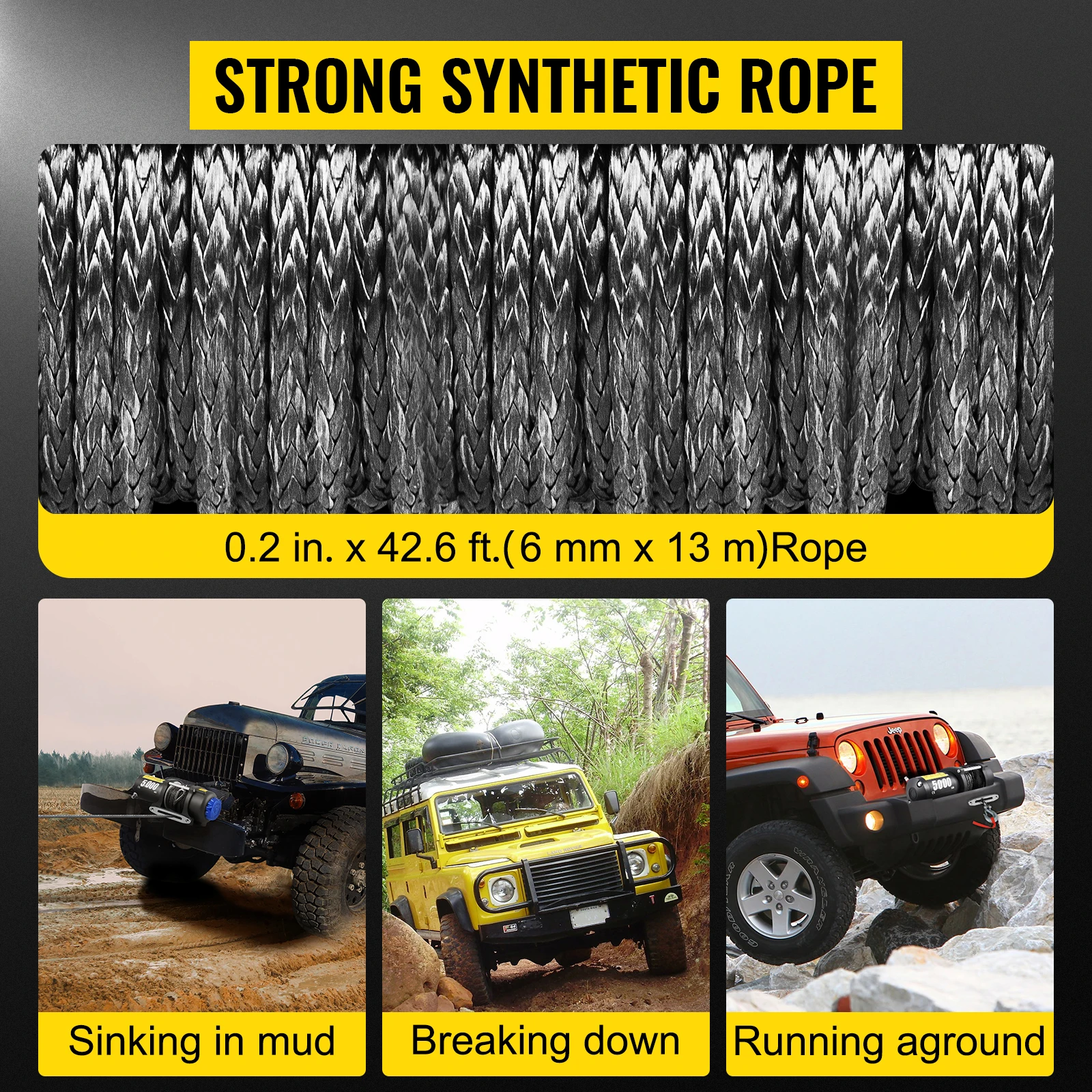 Upgraded Electric Truck Winch 6000LBS Electric Winch 13m Synthetic Rope Waterproof ATV UTV Winches w/ Wireless Remote For Towing