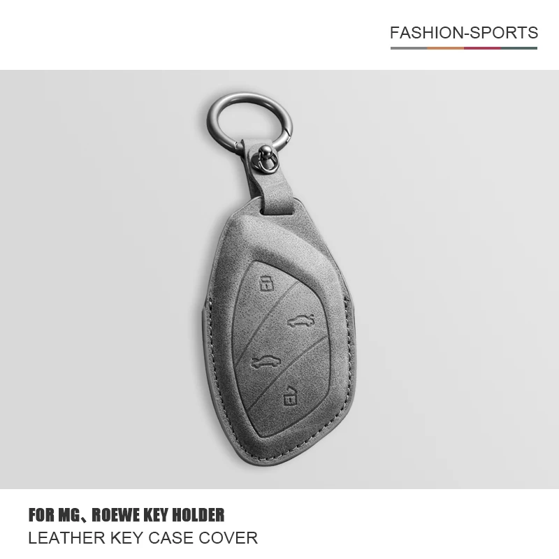

For Roewe RX5 I6 I5 RX3 RX8 ERX5 For MG ZS EV MG6 EZS HS EHS MARVEL X MARVEL R Leather Key Case Cover Holder Protector Shell Fob