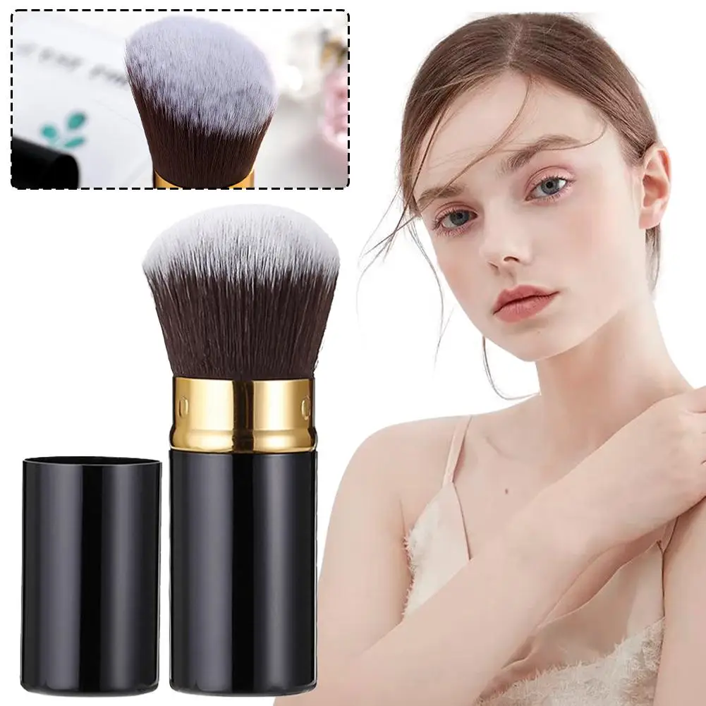 فرش مكياج قابلة للسحب، بودرة أساس ناعمة منفوشة، مزج أحمر الخدود، فرشاة كابوكي لمستحضرات التجميل، أدوات مكياج