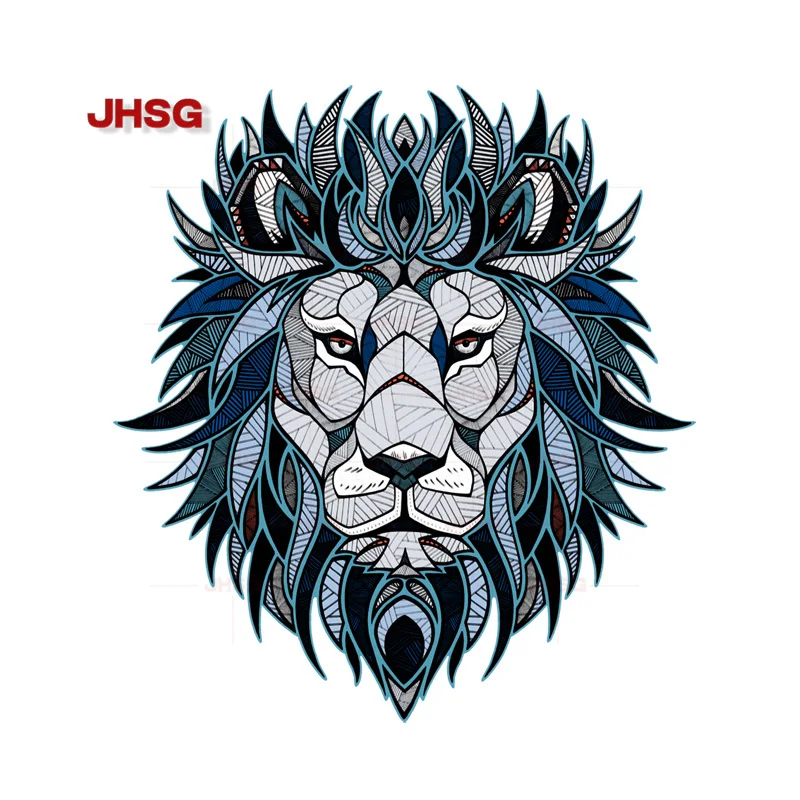 JHSG Car Sticker Creative Personality Lion Head Pattern Car Decoration Waterproof Sunscreen PVC Size Can Be Customized