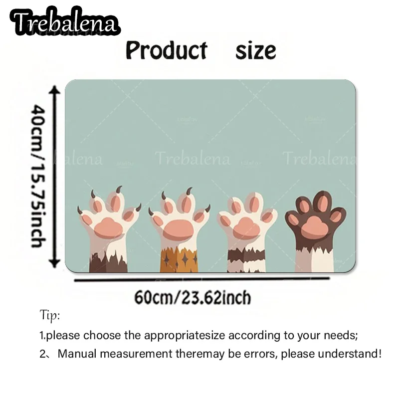 1 قطعة ترحيب سجادة باب لطيف الحيوان باو طباعة ممسحة لديكور مدخل المنزل