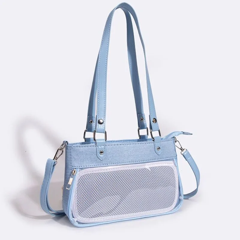 Torebka Ita elegancka satynowa torba na ramię Lolita nowa, dopasowana na lato, przezroczysta torba pod pachami słodka torba Crossbody z wyświetlaczem