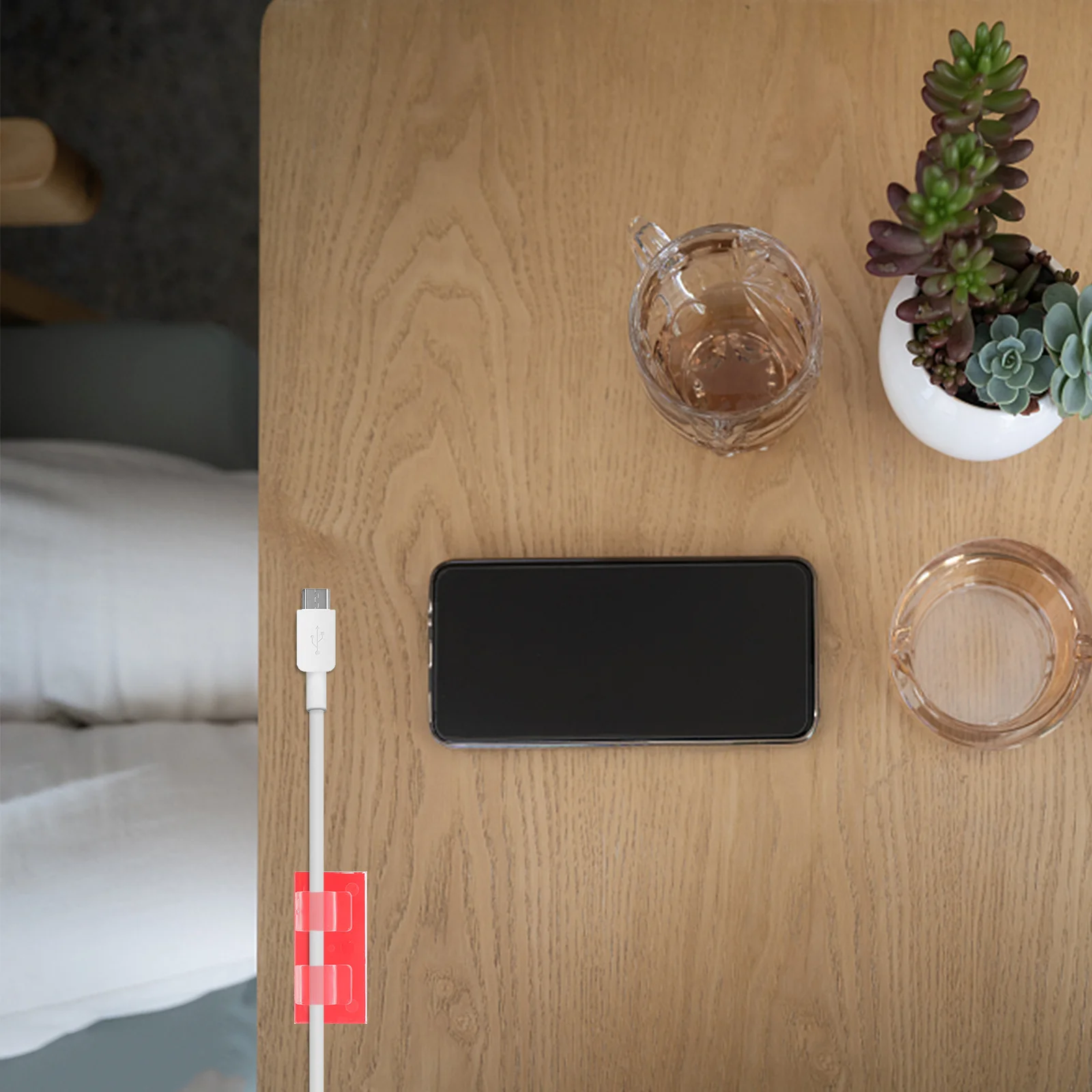 25Pcs Cable Organizer Clips Self Adhesive Wire Holder for Home Office Kitchen Outdoor String Light Management Cable Holder