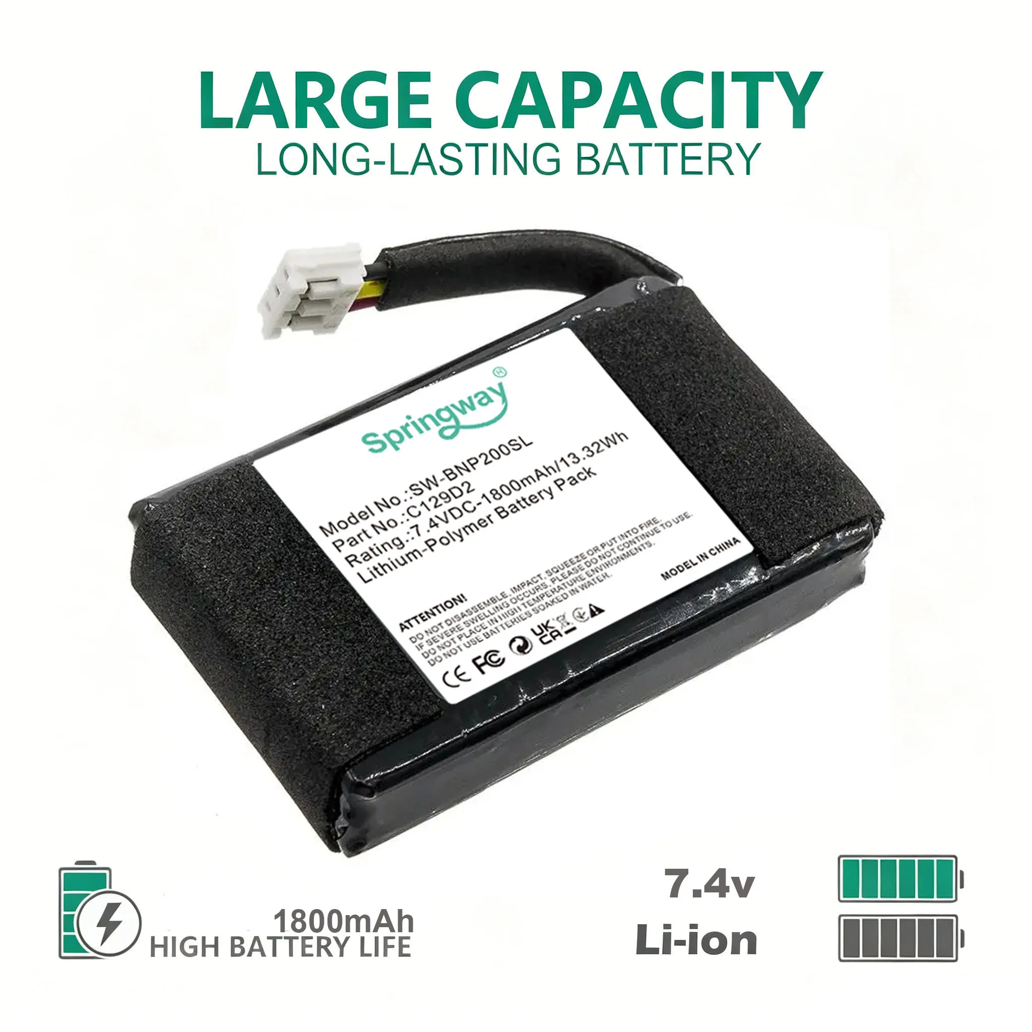1800mAh Battery C129D2 for Bang&Olufsen BeoPlay P2