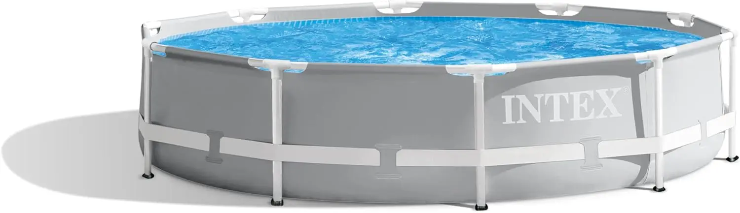 

Intex 26701EH Prism Frame Premium Above Ground Swimming Pool Set 10ft X 30in 330 GPH Cartridge Filter Pump 1185 Gallon Capacity