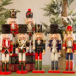 30cm Christmas Nutcracker Puppet Soldier Model Ornament Cartoon Honor Guard Pendant Retro Desktop Handicraft Home Decor