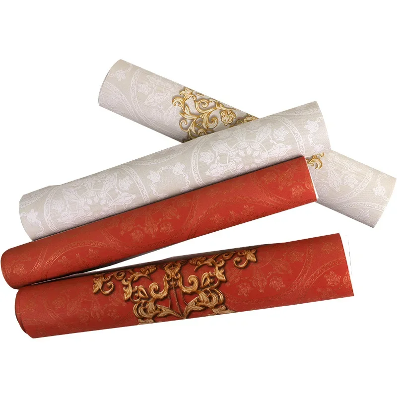 

3D китайские AB красные обои для спальни, гостиной, ТВ-фона, стены, старинные китайские обои, новый китайский стиль