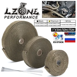 5M/10M/15M 5CM Width Heat Exhaust Thermo Wrap Shield Protective Tan Tape Fireproof Insulating Cloth Roll Kit for Motorcycle Car