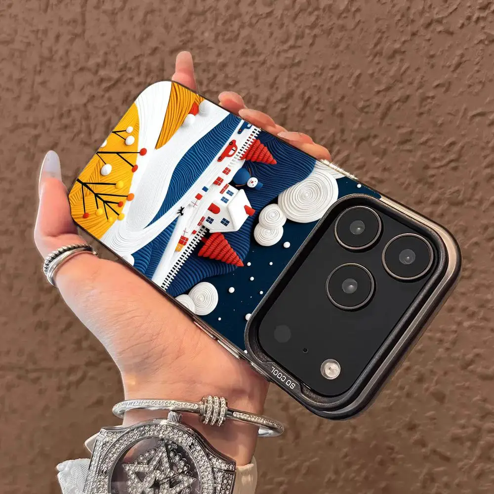 

Snow scene painting Phone Case for iPhone17 16 15 14 13 12 11 Pro/ Max/Plus shock-proof rear cover anti-fingerprint