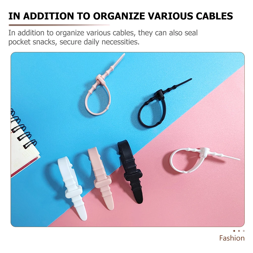 

20pcs Silicone Cable Cord Cable Storage Tool ganizerBracket Electric Holder Tape Adjustable Data Winder Storage Tool Travel Pcs
