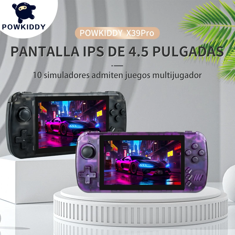 

Портативная игровая консоль X39 Pro POWKIDDY, 4,5 дюйма, Ips экран, ретро-игры, PS1, Поддержка проводных контроллеров, детские подарки