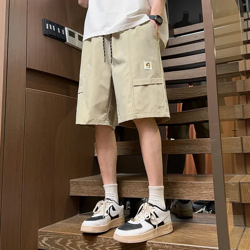 Summer Men Loose Cargo Shorts Multi-Pocket Baggy Short Pants Y2k Streetwear Kpop Military Tactical Shorts Casual Jogging Shorts