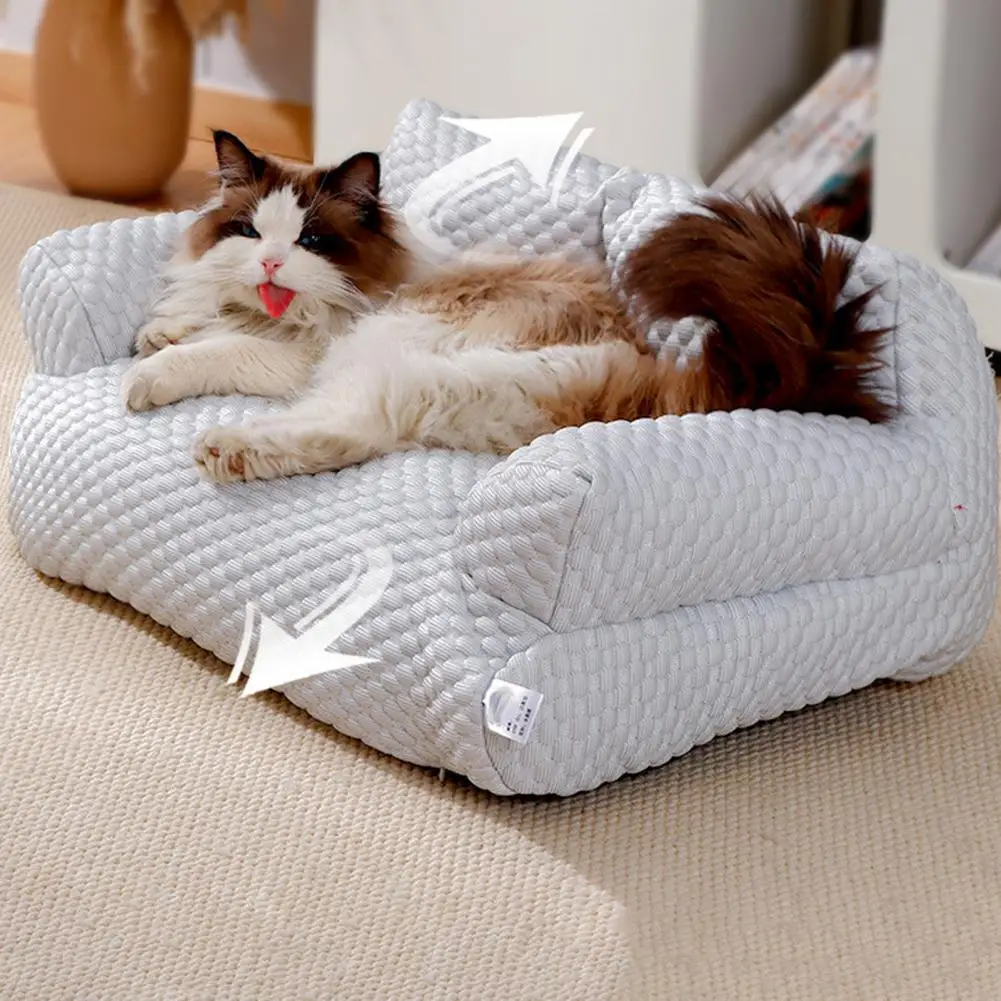 Season Pet Bed Stable Shape Pet Bed Pet Sofa Bed Ice Silk Set for Small Medium Dogs Cats Summer Sleeping Comfort for Furry