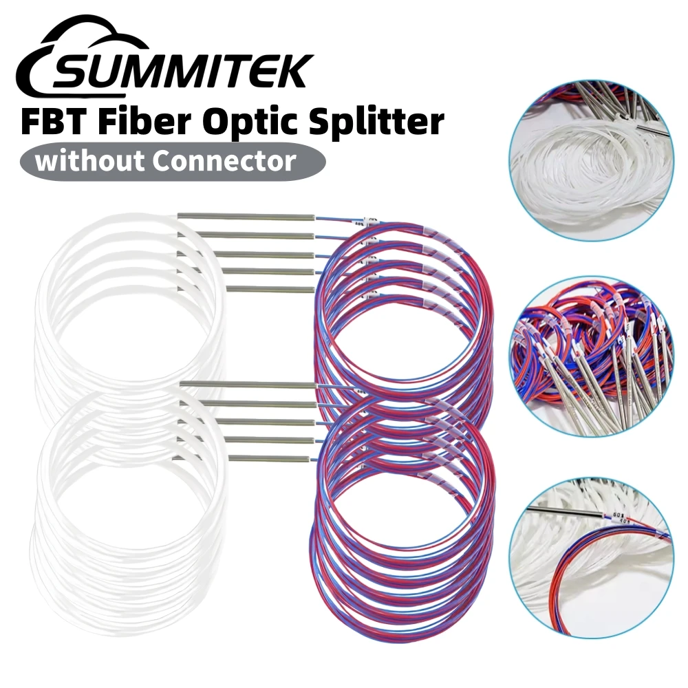

10pcs SUMMITEK FBT Fiber Optic Splitter 50/50 40/60 30/70 20/80 Unbalanced Coupler Without Connector