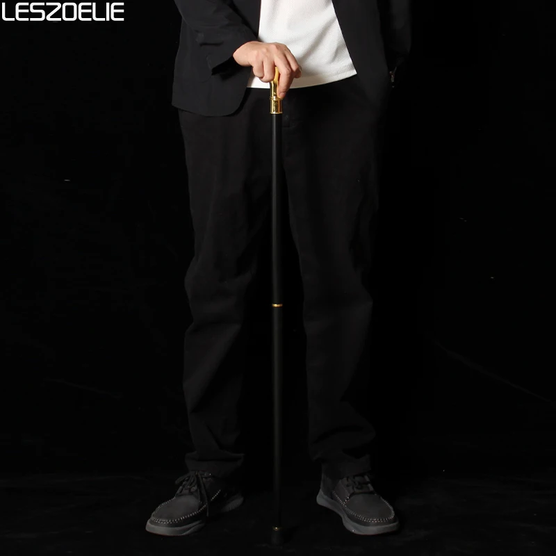 Tongkat Jalan Lurus Berlapis Emas dengan Pola Mahkota Ksatria Abad Pertengahan Tongkat Dekoratif Modis untuk Pria dan Wanita Cosplay