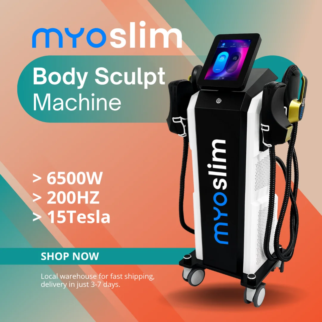 MYOslim EMS Body Sculpting Machine 6500W 200Hz High-Intensity Focused Electromagnetic Fat Removal Muscle Fitness Sculpting Devic
