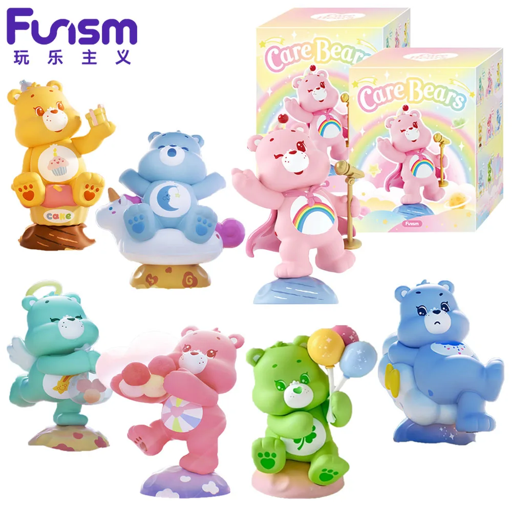 

New FUNISM Care Bears Peripheral Blind Box Cartoon Style High Value Cute Doll Desktop Ornaments Model Children Birthday Gifts