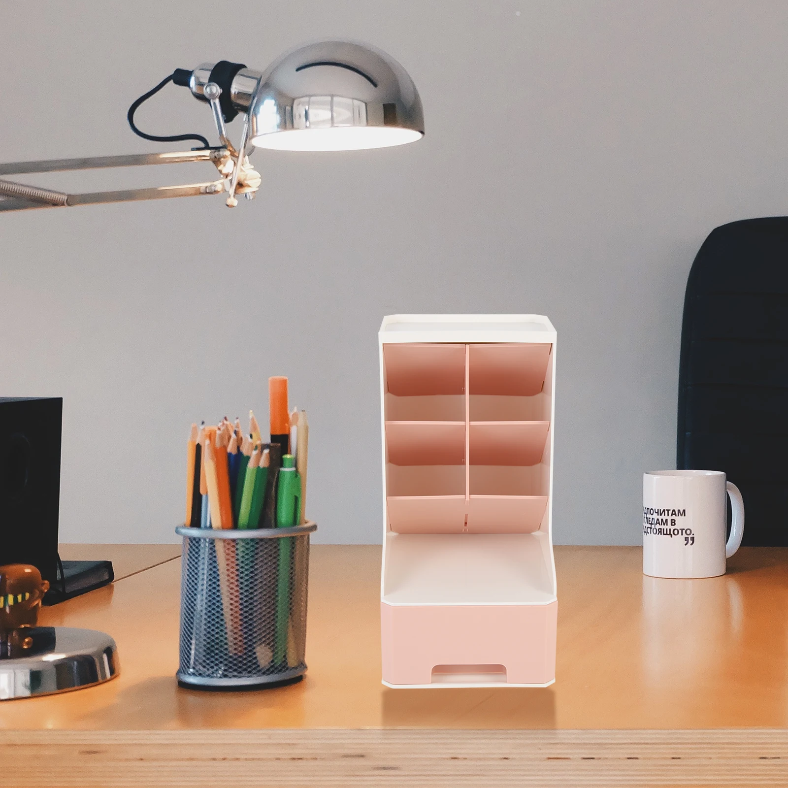

Holder Desk ganizer Storage Container Stationery Case Multi layer Pen Box Inclined Holder Makeup Brush Case Pen