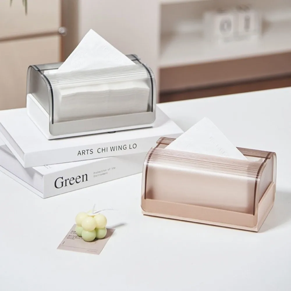 Practical Light Luxury Spring Tissue Box Plastic Modern Style Napkin Paper Box Portable Napkin Holder Bedroom