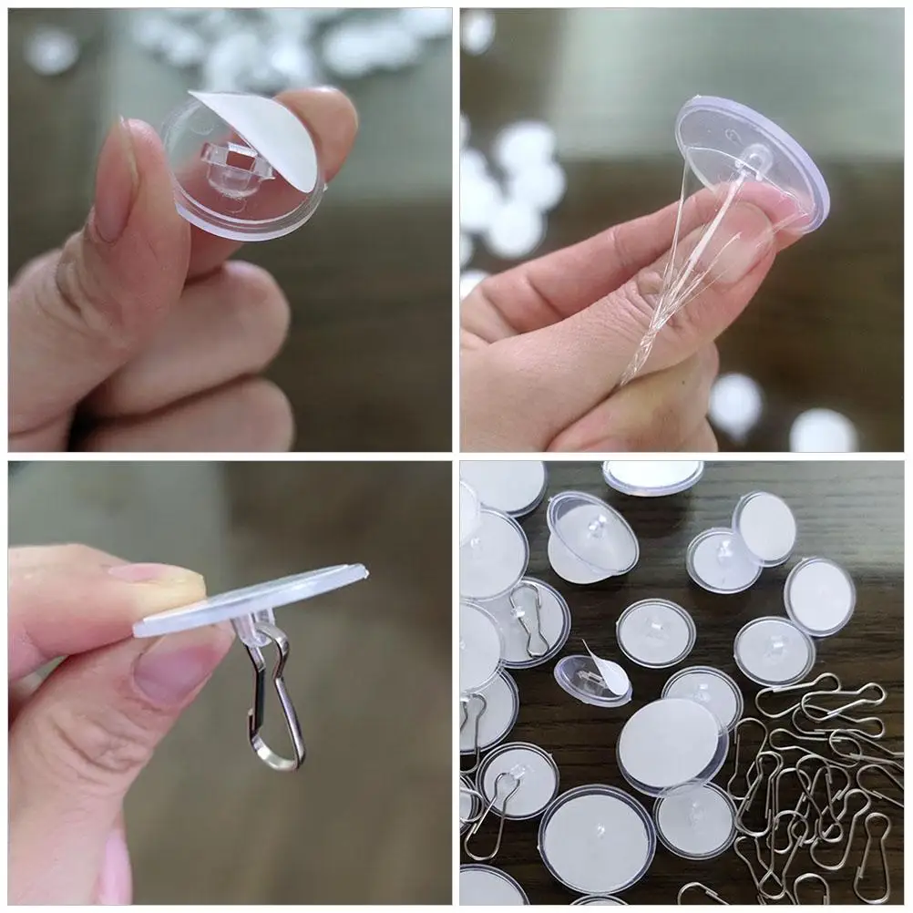 20 Pcs Suction Cup Ceiling Hook Small Hooks Concrete Wall Heavy Removable Outdoor Adhesive Stainless Steel Bookcase Anchor