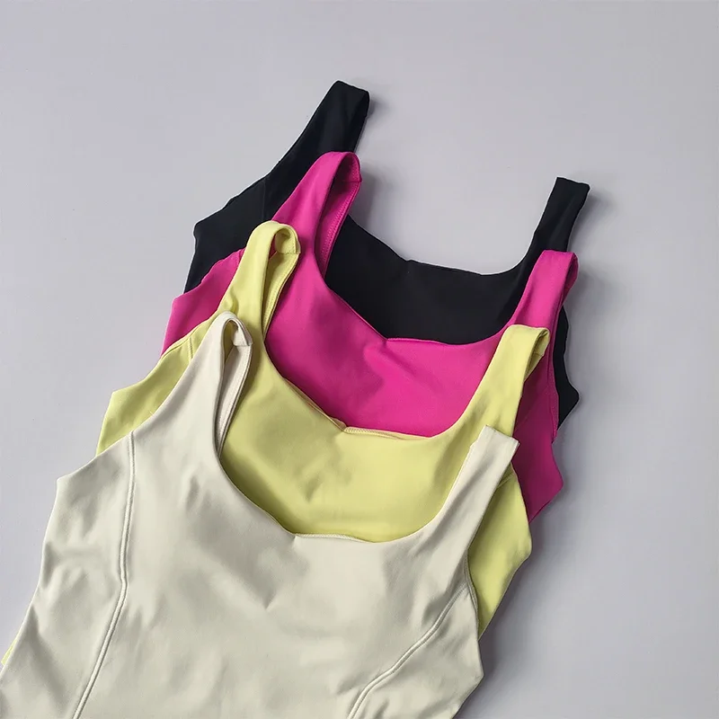 High Strength Back Fitness Tank Top Running Running Shockproof Sports Bra High Elastic Gathering Nude Yoga Bra for External Wear view 2