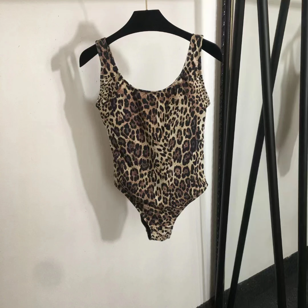 Trajes de baño de diseño clásico para mujer, conjuntos de Bikini de lujo, marca de diseñador, traje de baño Sexy con estampado de leopardo para playa