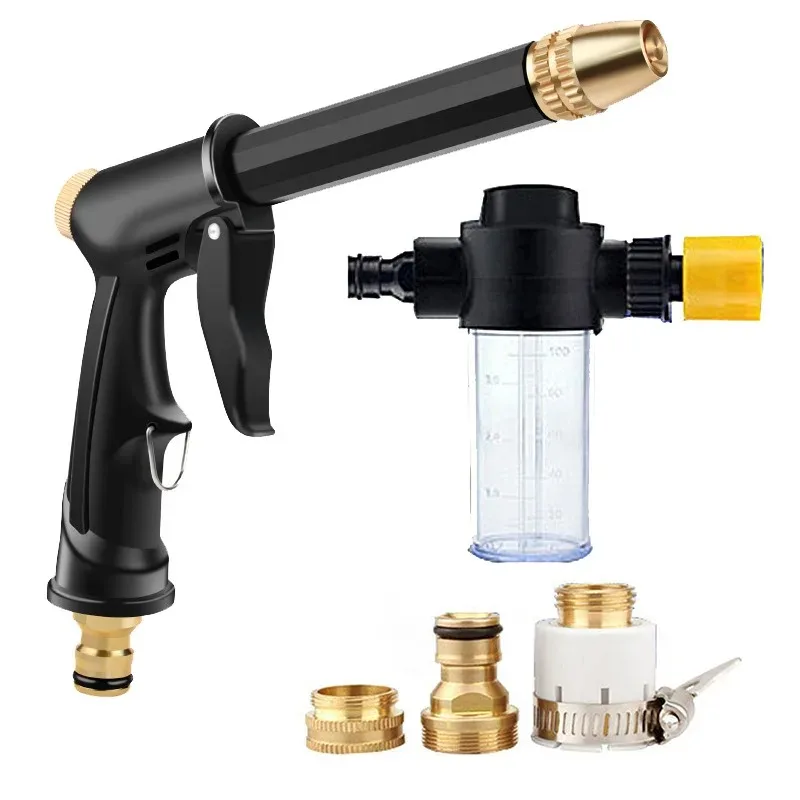 Pistolet pulvérisateur d\'eau haute pression portable pour lavage de voiture, arroseur de mousse, auto, maison, jardin, livres, accessoires de
