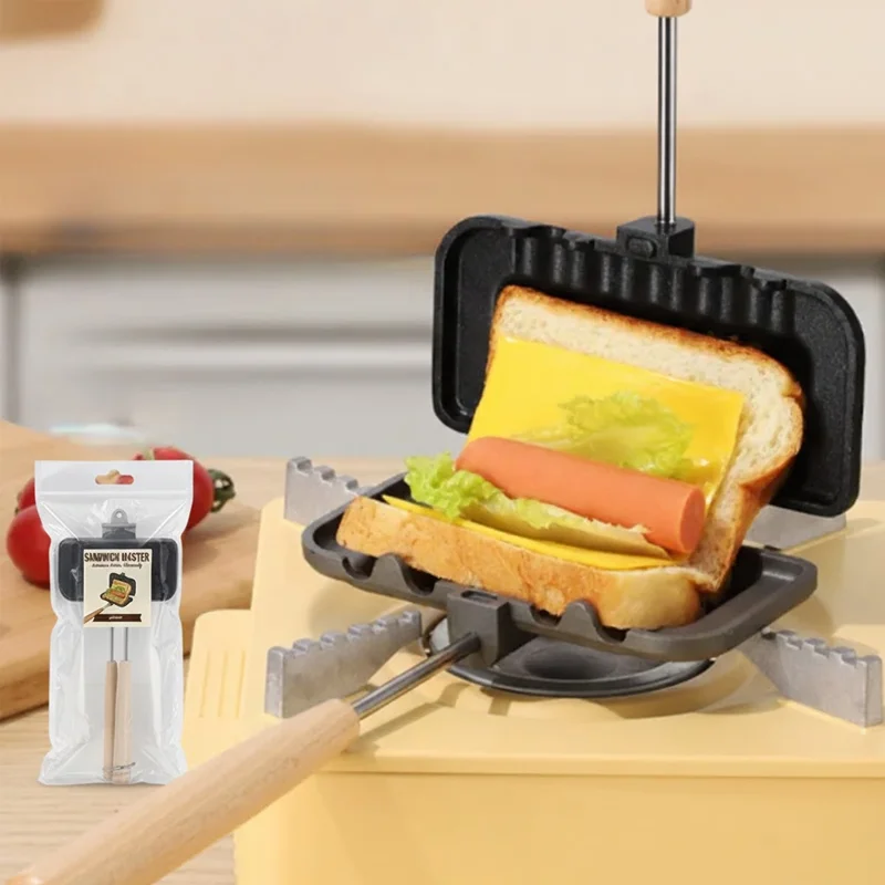 Neuartige doppelseitige Sandwich-Backformen, leicht zu reinigen, Brot- und Crêpe-Pfannen, hochtemperaturbeständig, geeignet für Gasherde