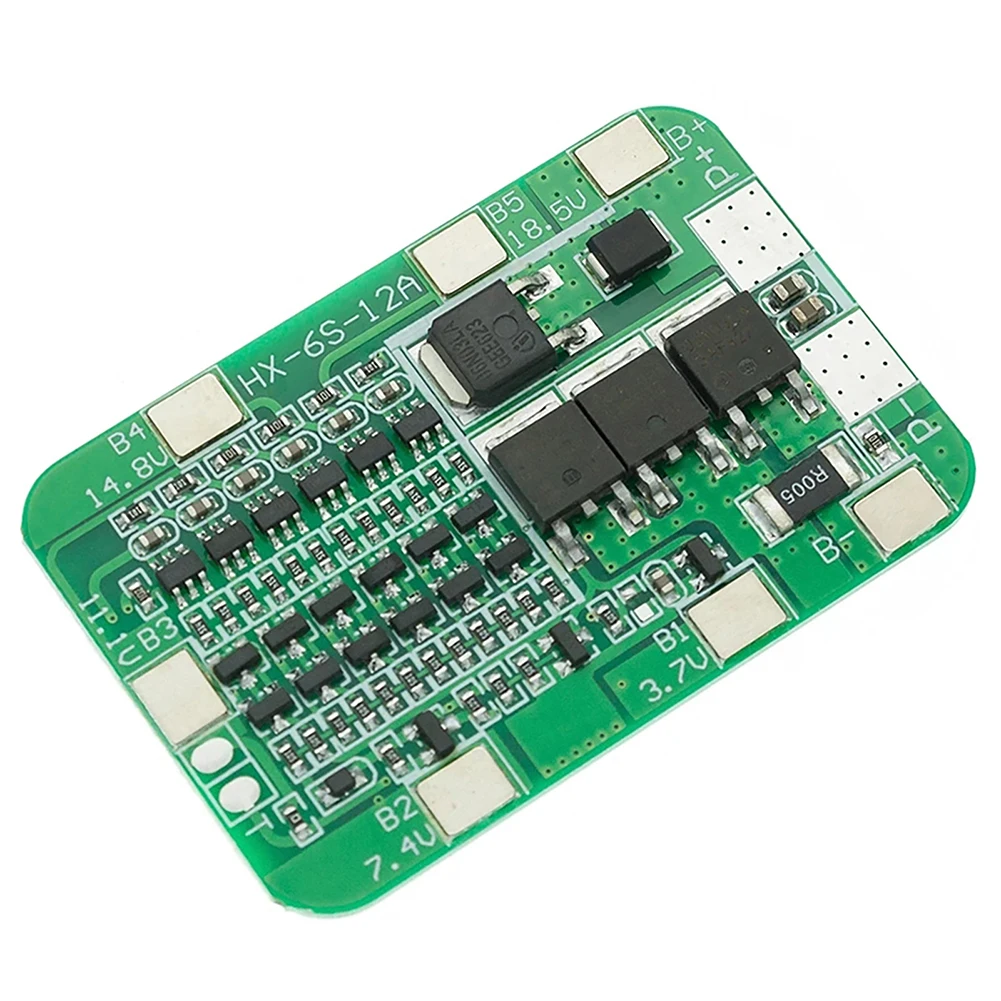 Stable Performance For 6S 15A 24V PCB Protection Board for For 6 Pack Li ion Lithium Battery Cell Easy DIY Installation