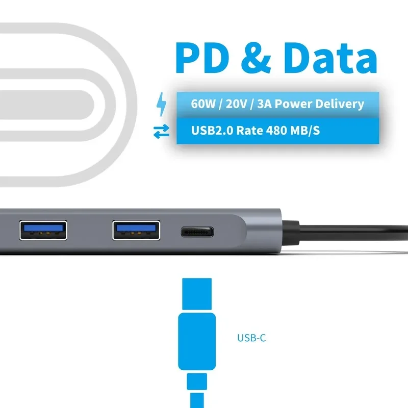 USB C HUB USB 3.0 HUB Type C USB Splitter USB-C 3.1 Multi Port Dock Adapter for Mac book Pro Air IMac PC Computer Accessories