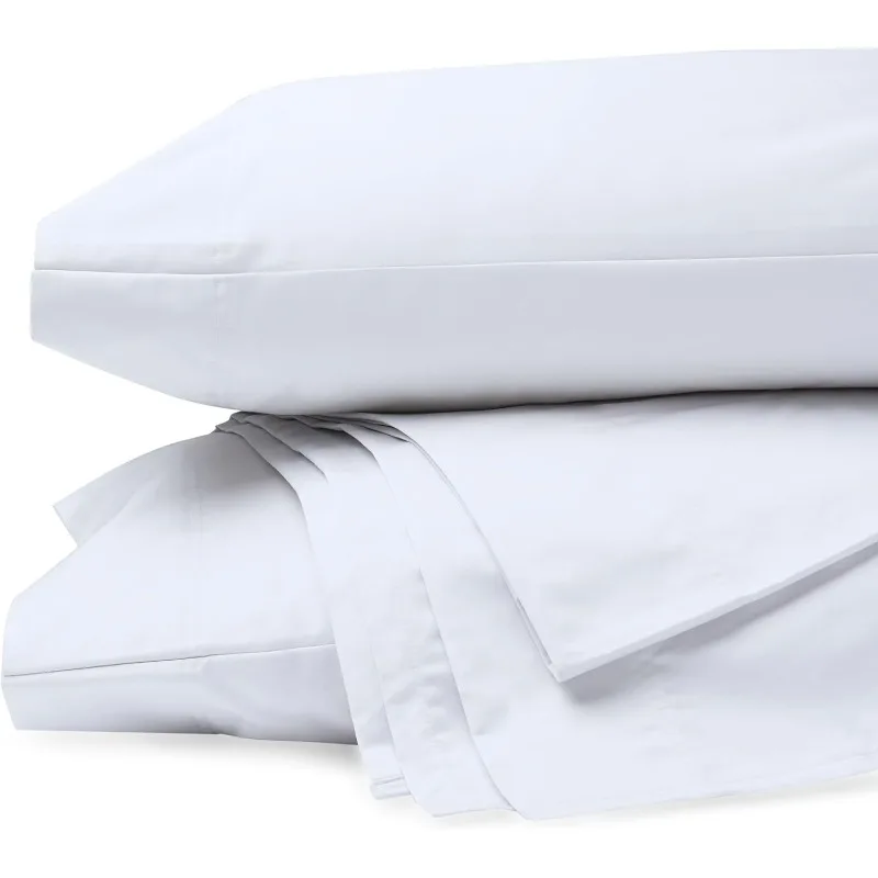 

Organic Cotton Percale Twin Sheets Set Snow, Twin Bed Sheets Set for Dorm Bed, 14" Deep Pockets Twin Cotton Sheet Set