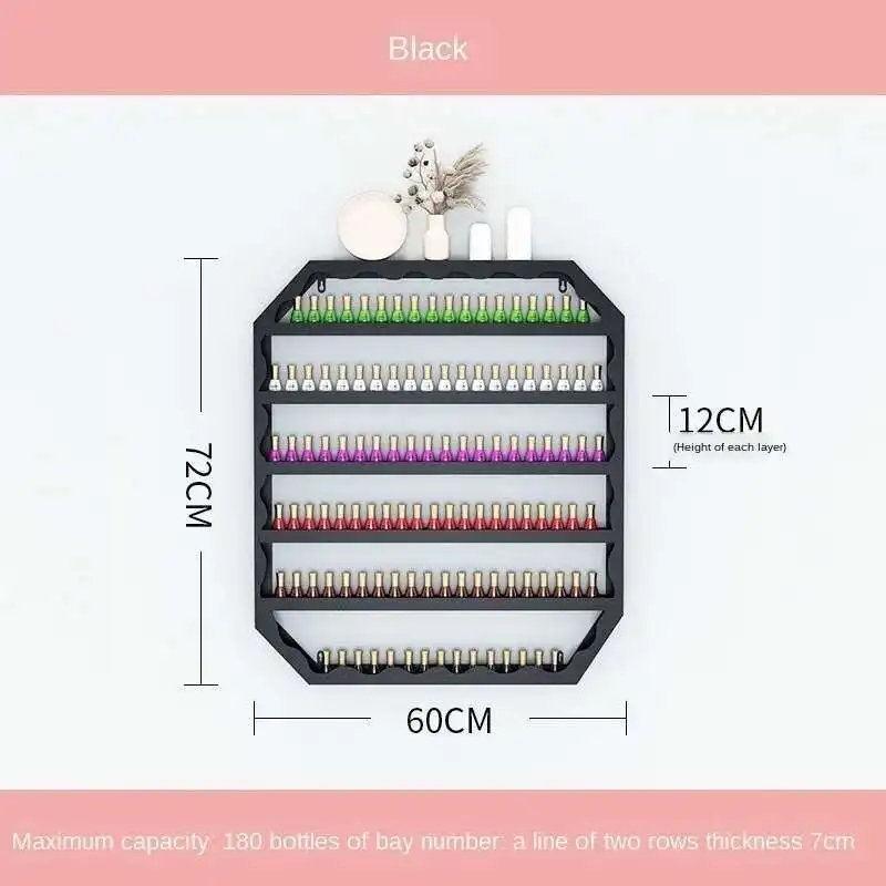 

Hanging Nail Polish Shelf Manicure Display Nail Shop Iron Art Cosmetic Storage Wall Shelves Storage Rack Nail Storage Case