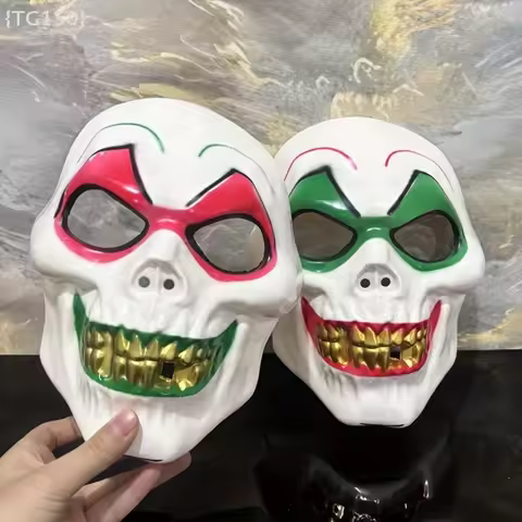 【Ja】Big Gold Tooth Clown Mask, Funny Horror Carnival Mask for Halloween Party Dance &amp; Cosplay Headdress