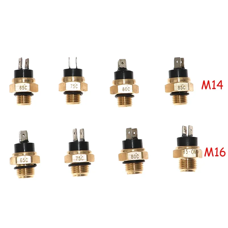 M16 65/75/80/85/90/95° Durable Brass Motorcycle Radiator Coolant Fan Water Temperature Thermostat Switch Efficient Performance