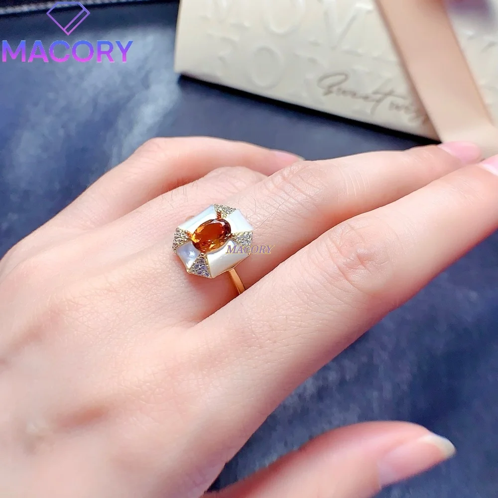 Natural Citrine Jewelry Set 925 Sterling Silver Everyday Wear Elegant Stylish Simple Versatile Birthday Gift for Friends