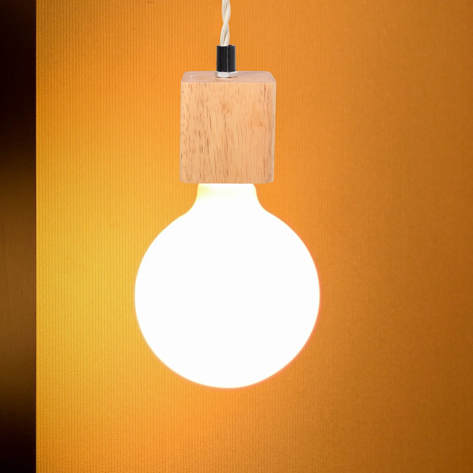 

Wooden Lamp Socket E27 Pendant Light Holder DIY Decorative Lighting Fixtures Home Office Bulb Base Pendant Light Lamp Holder