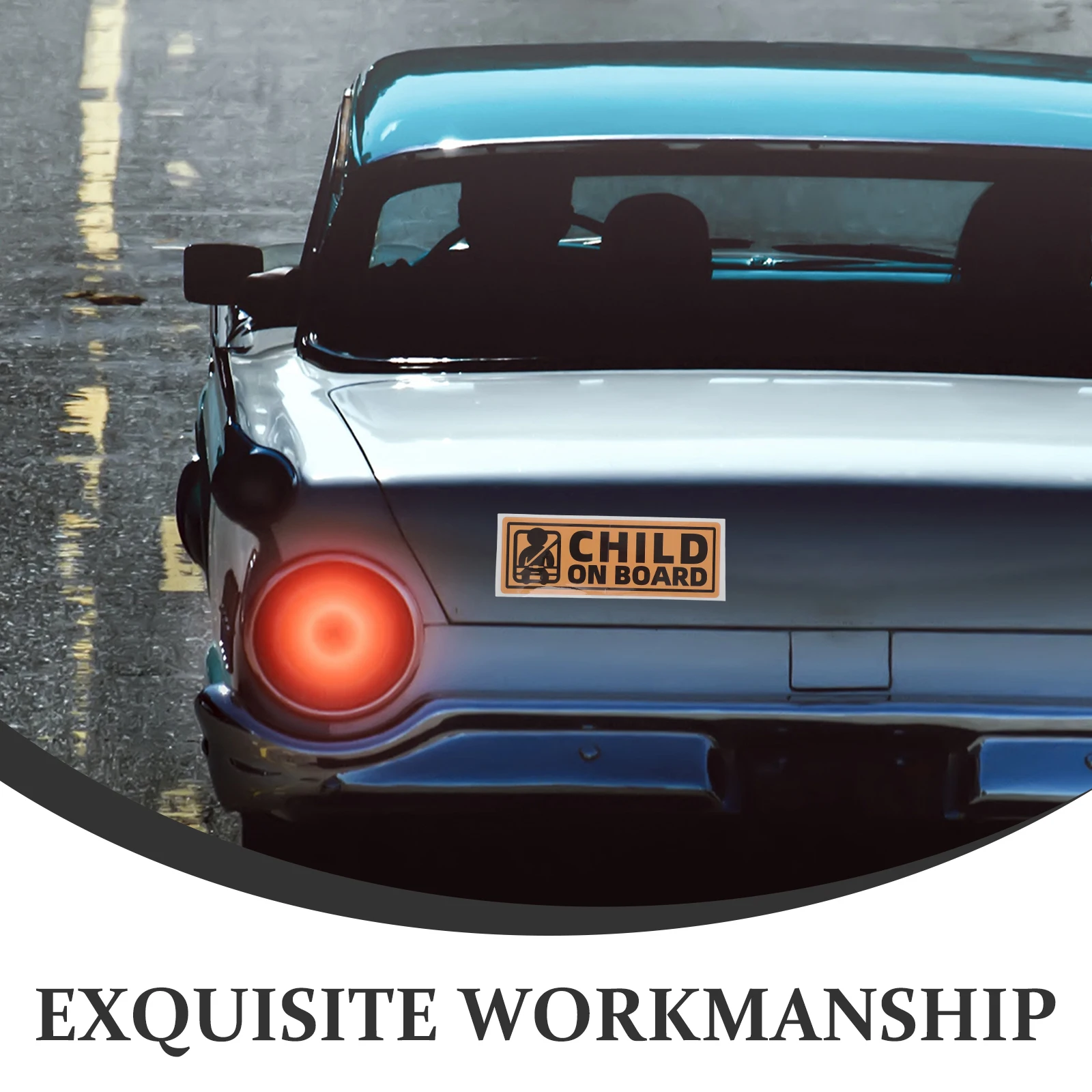 10 قطع من ملصقات تحذير السيارة باللون الأصفر الساطع على اللوحة، علامة أمان ممتصة للصدمات مقاومة للماء لشاحنة النافذة الخلفية