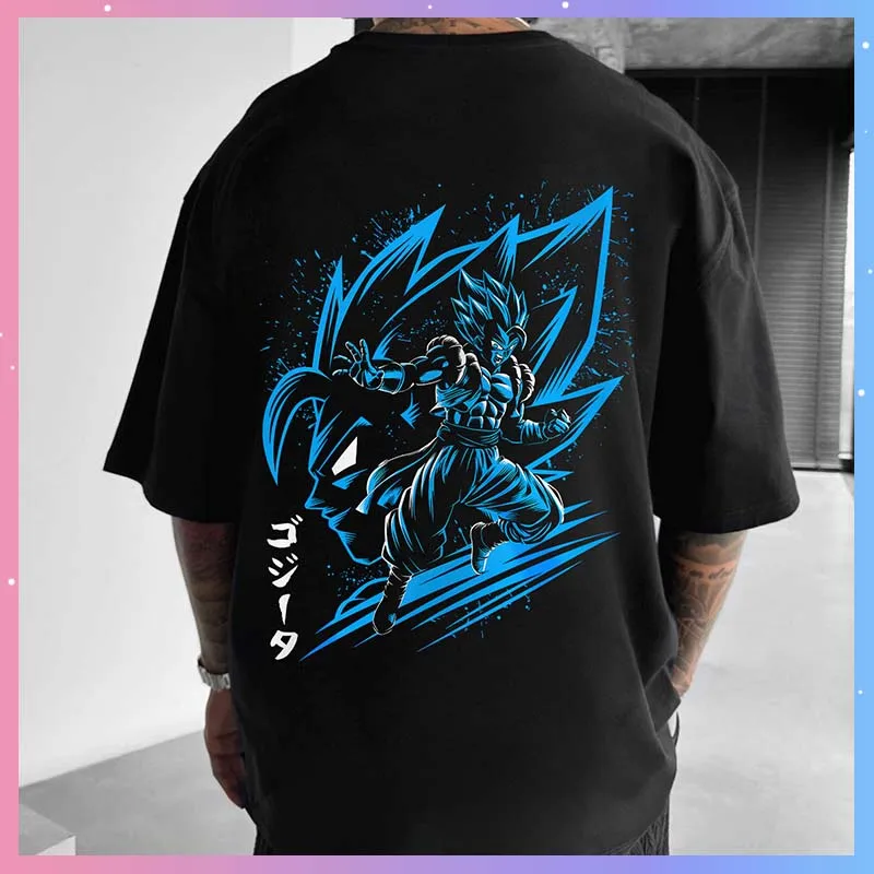 

Dragon Ball Goku T-Shirt Anime Cartoon Super Saiyan Printed Youth Men Short Sleeve Summer Cotton Sports Top Casual Clothes Gift
