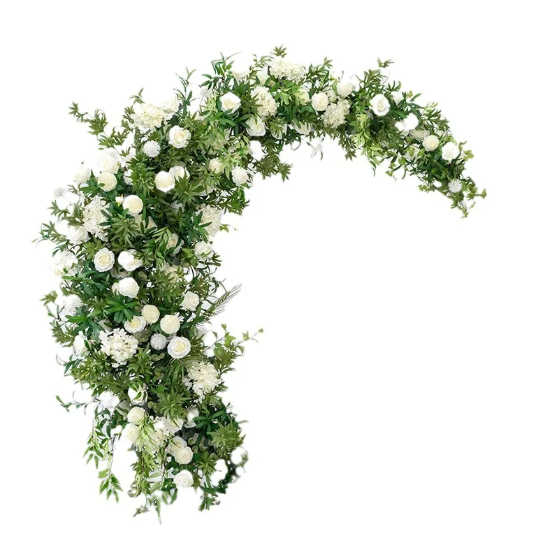 Wedding background decoration simulation green plant flower arrangement moon arch photography props wall flower simulation